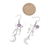 Moon Natural Lepidolite/Purple Mica Dangle Earrings EJEW-JE06776-01-4