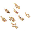 Fashewelry 16Pcs 8 Style Brass Micro Pave Mixed Color Cubic Zirconia Pendants ZIRC-FW0001-03-10