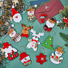12pcs 12 styles Christmas Velvet Pendant Decorations with Bell FIND-FH0007-54-5