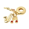 Brass Green and Red Enamel European Dangle Charms KK-Z150-07G-2