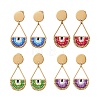 Seed Bead Teardrop Stud Earrings EJEW-MZ00251-1