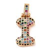 Brass Micro Pave Cubic Zirconia Pendants KK-C076-29I-G02-1