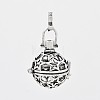 Brass Hollow Round Cage Pendants KK-J189-11AS-1