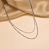 Non-Tarnish 304 Stainless Steel Double-Layer Necklace NJEW-Q321-01P-6