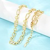 7MM Brass Pave Cubic Zirconia Figaro Chain Necklaces NJEW-D324-05G-07-5