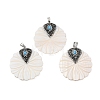 Natural White Shell Pendants BSHE-C004-05-1