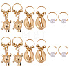 2 Bags Sea Animals Alloy Hair Braid Pendant OHAR-BM0001-05-7