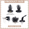 5Pcs 5 Styles Feather with Plastic Headbands OHAR-WR0001-08-2