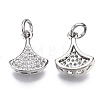 Brass Micro Pave Cubic Zirconia Charms ZIRC-T013-12P-NF-2