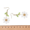 304 Stainless Steel Glass Seed Beads Flower Dangle Earrings EJEW-MZ00739-6