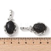 Natural Lava Rock Oval Pendants G-NH0025-15P-16-3