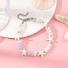 Natural Banded Agate & Gemstone Starfish Shape  Beaded Bracelets BJEW-JB14419-1