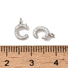 Initial Letter Brass Micro Pave Cubic Zirconia Pendants ZIRC-F008-C-3