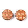 Painted Natural Wood Beads WOOD-N006-05C-3