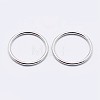 Anti-Tarnish Rhodium Plated 925 Sterling Silver Round Rings STER-F036-03P-0.3x4-2