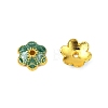 6-Petal Alloy Enamel Bead Caps ENAM-WH0063-02D-1