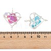 5Pcs 5 Colors Electroplated Natural Quartz Copper Wire Wrapped Pendants PALLOY-TA00429-3
