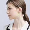 30Pcs 201 Stainless Steel Oval Stud Earring Findings STAS-BBC0010-07-5