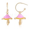 Enamel Mushroom Dangle Stud Earrings JE987D-1