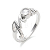 Mother's Day Brass Micro Pave Cubic Zirconia Finger Rings for Women RJEW-K261-15A-P-2