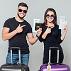 GOMAKERER 2Pcs 2 Colors Couple PU Leather Passport Protector Covers AJEW-GO0001-60-6