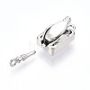 Brass Micro Pave Clear Cubic Zirconia Box Clasps KK-P291-30P-4