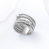 304 Stainless Steel Twisted Wire Design Finger Rings DM2174-2-1