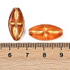 Baking Paint and Golden Metal Enlaced Glass Beads X-DGLA-T004-11M-3