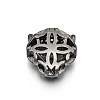 Rack Plating Brass Micro Pave Cubic Zirconia Leopard Hollow Beads ZIRC-I012-18-RS-3