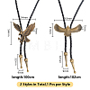 2Pcs 2 Styles Alloy Eagle Pendant Bolo Tie Necklaces NJEW-HY0001-16-2