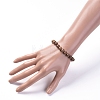 Unisex Wood Beads Stretch Bracelets BJEW-JB04957-3
