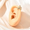 C-Shaped with Rectangle Brass Micro Pave Clear Cubic Zirconia Cuff Earrings EJEW-L316-01G-06-1