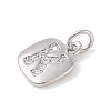 Rack Plating Brass Micro Pave CLear Cubic Zirconia Charms KK-E110-14P-K-2