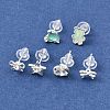 Alloy Enamel Stud Earrings for Women AL-CBA004A-03S-4