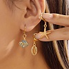 Alloy Ename Leverback Dangle Earrings EJEW-B159-01G-1