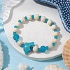 Synthetic Turquoise & Wood & Glass Beaded Stretch Bracelets for Boys Girls BJEW-JB11125-03-2