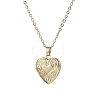 Brass Flower Heart Locket Pendant Cable Chain Necklaces for Women NJEW-JN05235-2
