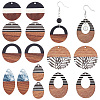   14Pcs 7 Styles Opaque Resin & Walnut Wood Pendants RESI-PH0001-99-1