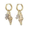 Brass Shell Shape Hoop Earrings EJEW-JE06747-01-3