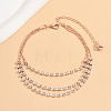 Alloy Rhinestone Cup Chain & Ball Chain Multi-strand Anklets WG18F6C-13-1