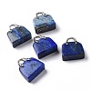 Natural Lapis Lazuli Brass Pendants KK-E274-01P-020-1