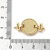 Rack Plating Brass Micro Pave Cubic Zirconia Flat Round Connector Charms KK-K385-100G-01-3