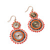 Glass Seed Braided Dangle Earrings for Women FIND-PW0024-17B-1