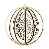 Natural Wood Meditation Symbol Pendant Decorations HJEW-WH0014-39A-1