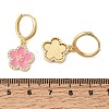 Brass Micro Pave Clear Cubic Zirconia Enamel Hoop Dangle Earrings EJEW-G471-07G-7