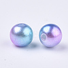 Rainbow ABS Plastic Imitation Pearl Beads OACR-Q174-10mm-02-2