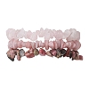 3Pcs Natural Rose Quartz & Natural Rhodonite & Natural Pink Opal Chip Beaded Stretch Bracelet Sets BJEW-JB10858-1