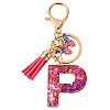 Alloy Resin Butterfly Keychains KEYC-TADJ0002-02G-P-1