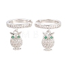 Owl Brass Micro Pave Cubic Zirconia Cuff Earrings EJEW-Z164-01P-4