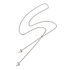 Adjustable Alloy Heart Pendant 304 Stainless Steel Box Chain Lariat Necklaces for Women NJEW-JN05902-02-4